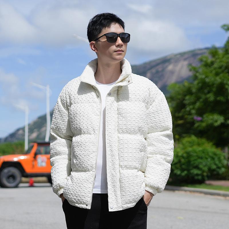 

Зимняя хлопковая куртка-стойка мужская флисовая утолщенная теплая куртка-пуховик новая повседневная трендовая хлопковая одежда 4XL белый