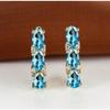 French Style Light Luxury Gold Three Oval Diamond Earrings Buckle Stylish and Fashionable Earring Accessory