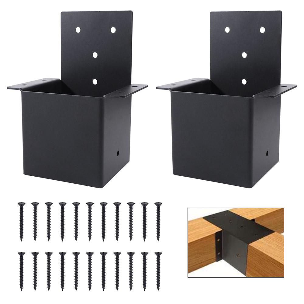 Black Pergola Bracket Metal Pergola Accessories Durable Deck Railing Connector  Terrace