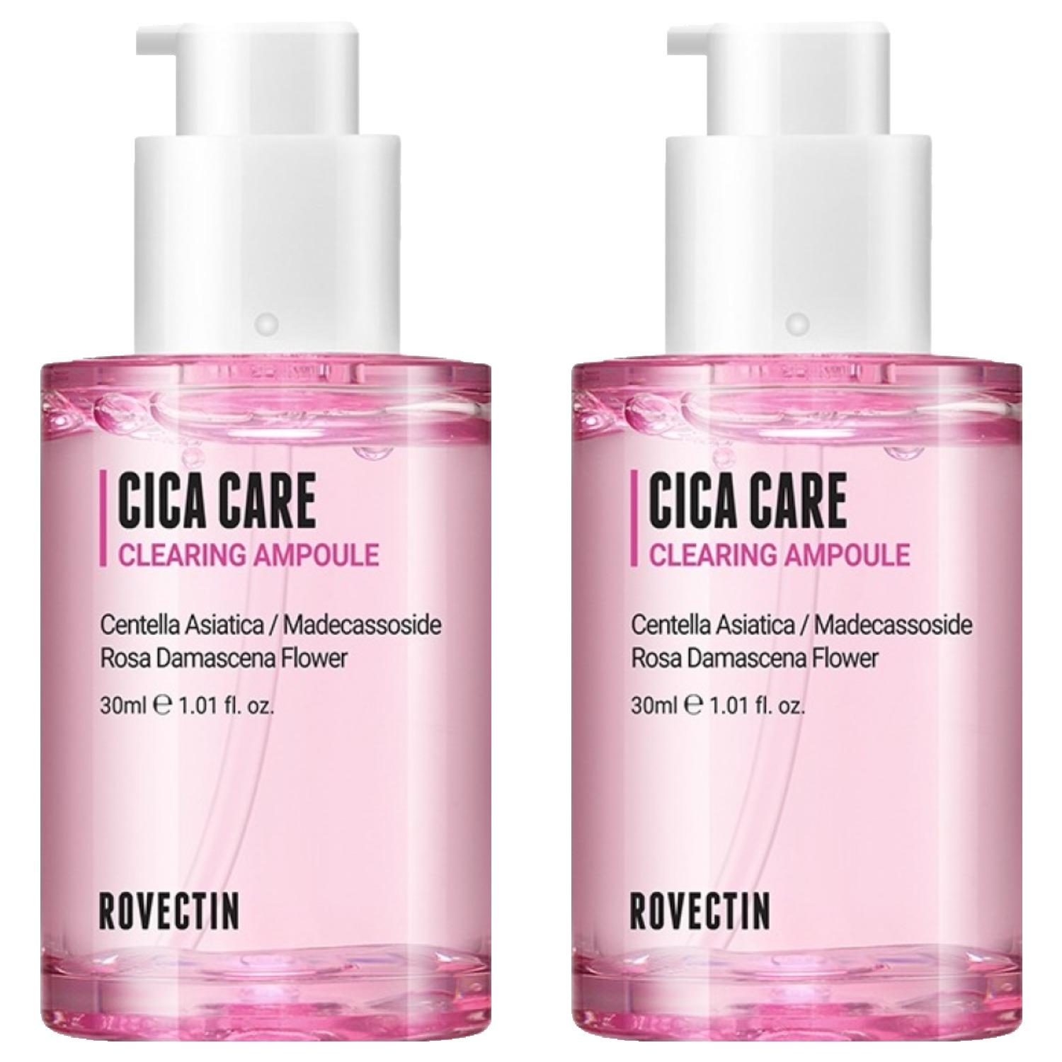 

Rovectin Cica Care Clearing Ampoule Set (2pcs) - Intensive Blemish Control & Skin Soothing Treatment with 73% Pink Cica 30ml x 2