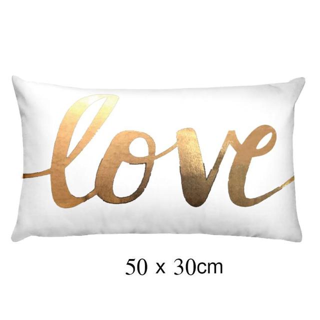 Golden Love Leaves Bronzing Cushion Decorative Pillow Black And White Velvet Pillowcase Home Decor Sofa Throw Pillows 17*17Inch