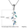Cute Plant Tree Leaf Pendant Blue White Fire Opal Necklaces For Women 925 Sterling Silver Birthstone Jewelry Female Necklace