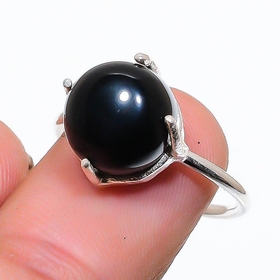 

Black Onyx Gemstone 925 Sterling Silver Jewelry Ring Size Adjustable GK-5525