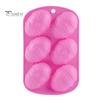 Easter Egg Silicone Mold 6 Cavities Non-stick Food Grade Easy Release DIY Cake Decorating Fondant Chocolate Candy Jelly Ice Baking Mold