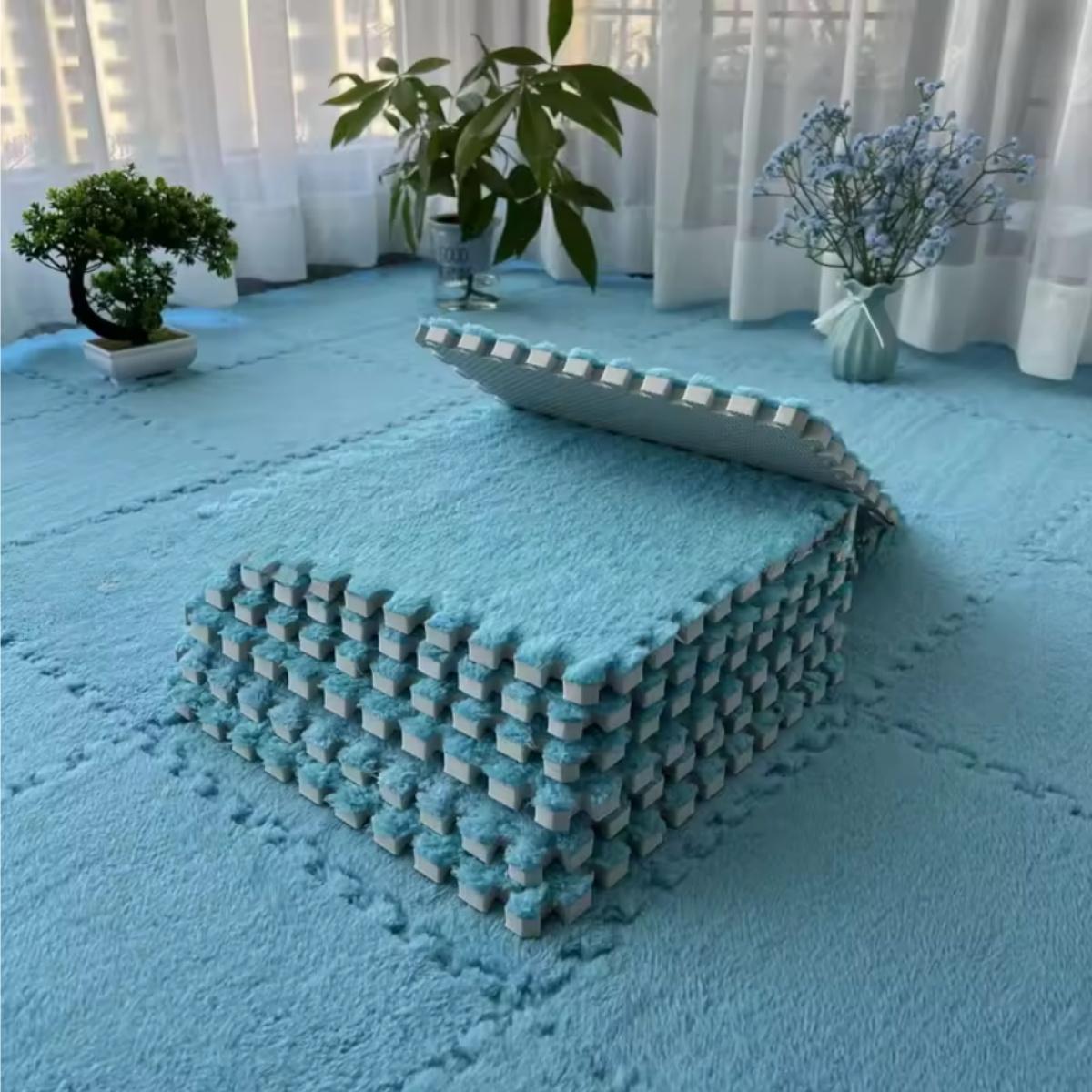 

1-16PCS 30*30CM Soft Plush Children Rug Play Mat Puzzle Carpet Warm Playmat Interlocking Exercise Tiles Floor Carpet Decoration 1PC синій