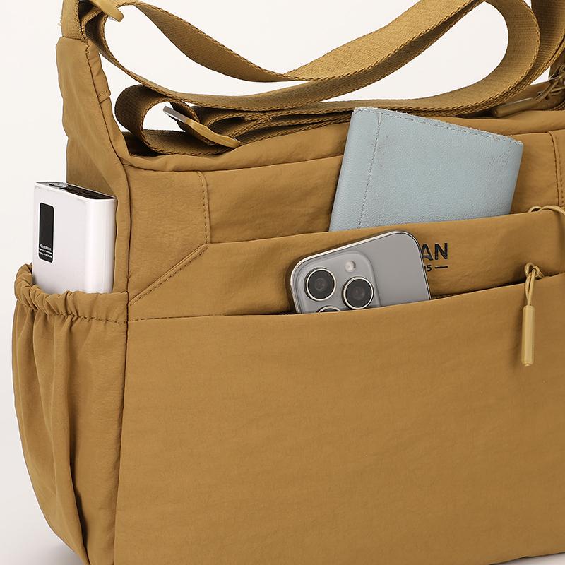 Casual Nylon Crossbody Shoulder Bag with Side Pockets Lightweight Travel Purse for Women Daily