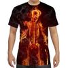 Summer Round Neck 3D Skull Print Top Fashionable Casual Short Sleeved Men's T-shirts