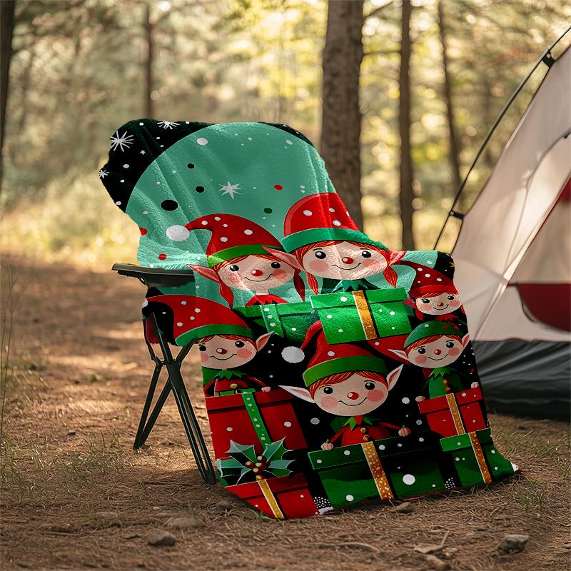 Christmas Santa Claus Theme Printed Blanket - Perfect for Couch, Bed, Travel & Outdoor Use | Machine Washable, Cozy & Durable.