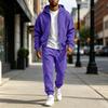 Men's Color Sweatshirt Set Casual Athletic Two Piece Outfit for Spring and Fall