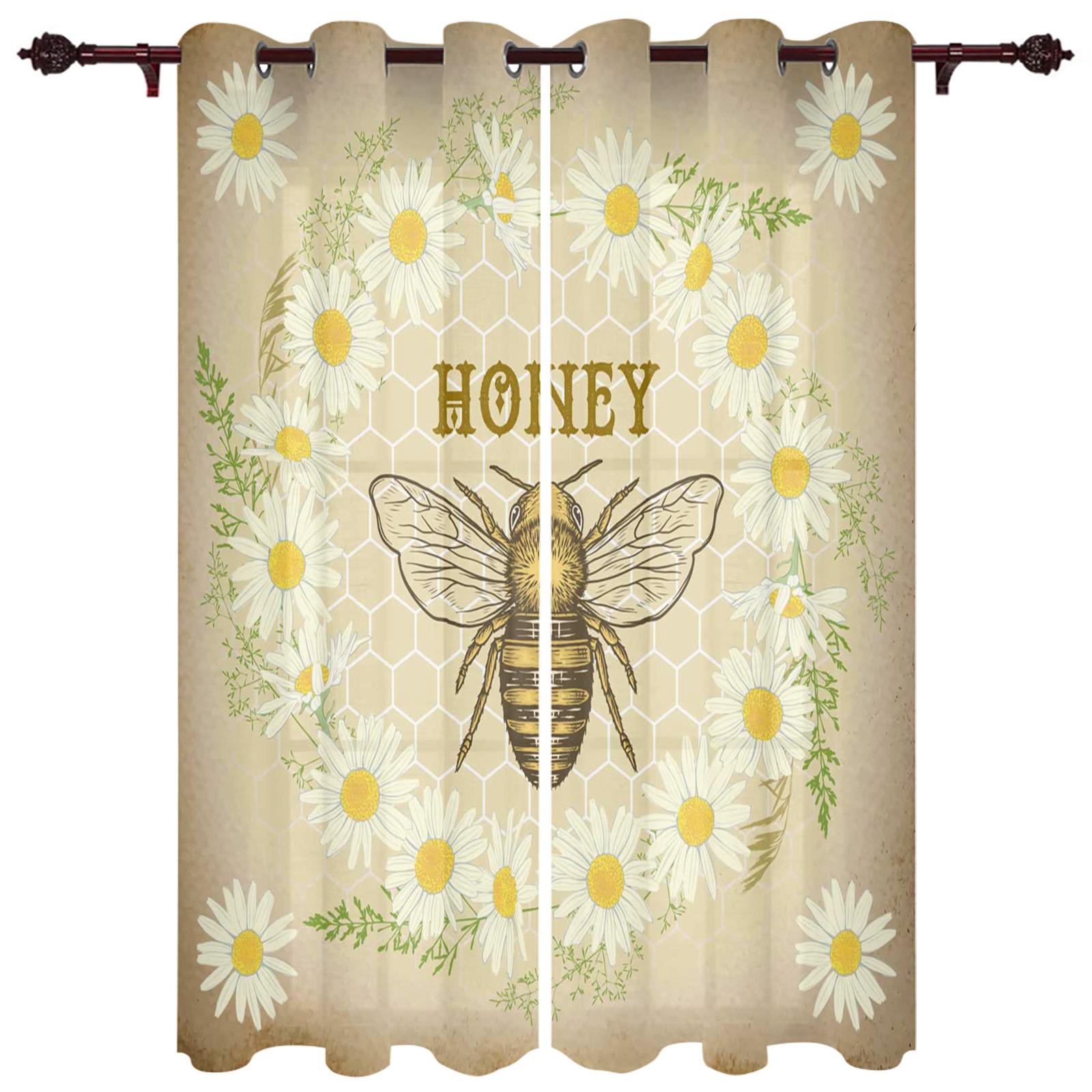 

Шторы на окно с изображением пчелы, домашний декор, занавески для окон спальни, занавески для гостиной 100W x 160H (cm) x2