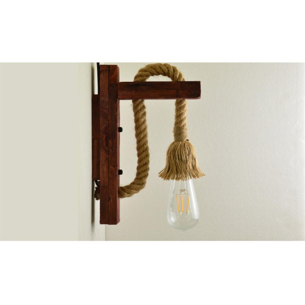 

20cm American Lamps Wood Wall Lamp Decorative Lamp Wood Pastoral Stairs Restaurant Coffee Room Tearoom Retro Hemp Rope Wall Lamp No Bulb