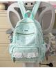 Schoolbag Ice Lemon Mint Light Shadow Flower Mark Girls Backpack Sweet Waxy Girls Ballet Wind Mori Clear Sense Travel Small Backpack