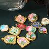 3Pcs Monet Garden Classical Charms Gold Stainless Steel Painted Flower Jewelry for DIY Necklace Pendant Bracelet Earrings Making