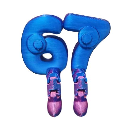 

3D Printed 67 Figurine with Articulated Legs Movable Joints Six Seven Fidget Toy Cartoon Number Desktop Decoration Ornament