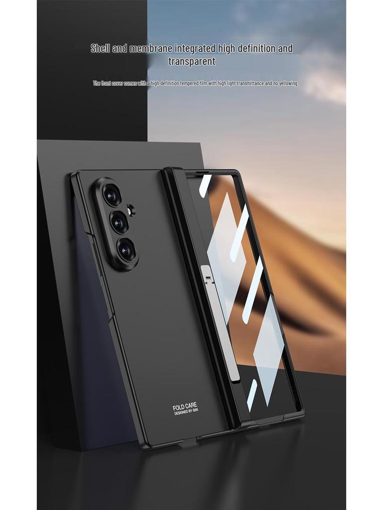 Samsung Z Fold7 Magnetic Protective Case: Solid Color, Precise Cutouts, Folding Screen Stand, Side Bag Design for Men.