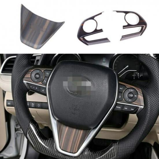 For Toyota Venza 2021-2024 Peach Wood Grain Car Steering Wheel Deor Cover Trim