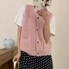 Autumn Retro Solid Knitted Sweater Vest Coat Women Winter Fashion Sleeveless Casual Cardigan Sweaters Woman Elegant Office Lady Knitwear Vests 24820