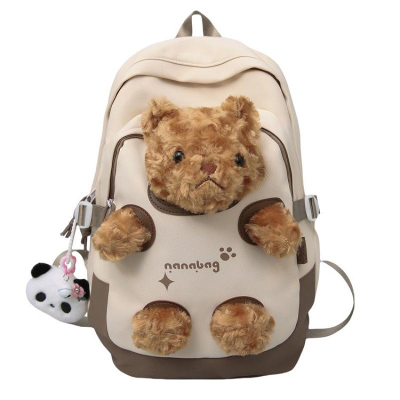 Schoolbag Cute Bear Schoolbag Female Junior High School Girl College Student 11 New Backpack Ins Niche Mori Versatile Backpack
