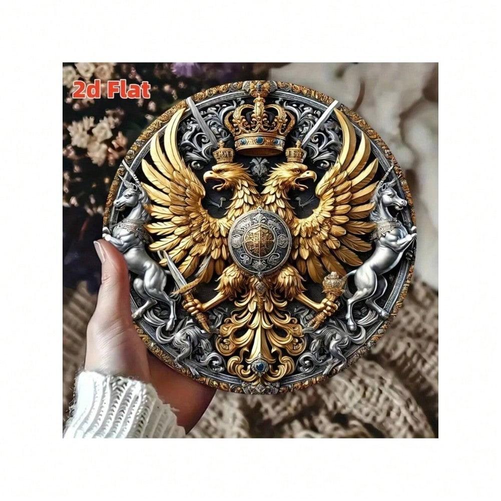 

Настенное искусство с росписью по жести Символ вечной силы и защиты Декор для дома, кабинета, кафе 20x20 разноцветный