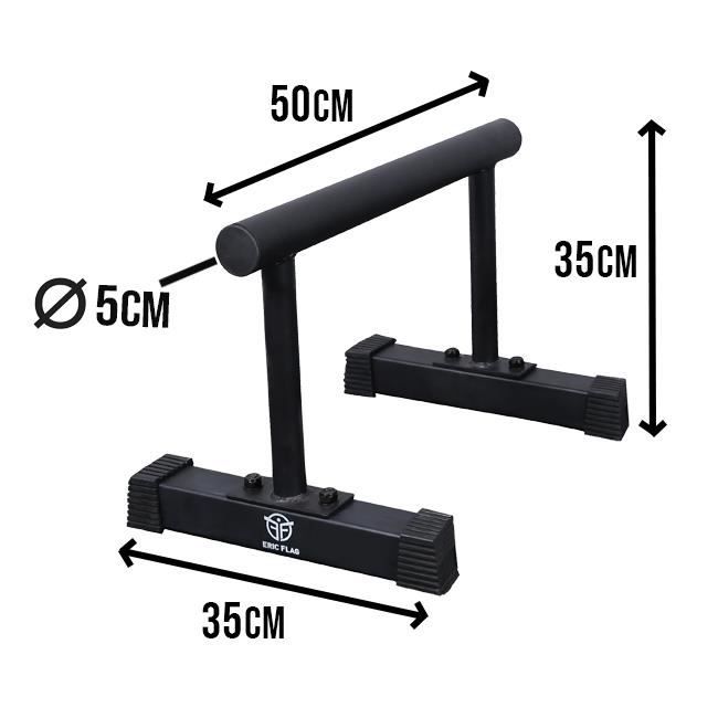 Eric Flag Parallettes en Acier de Haute Qualité pour une Grande Stabilité et Longue Durée de vie - Street Workout, Musculation
