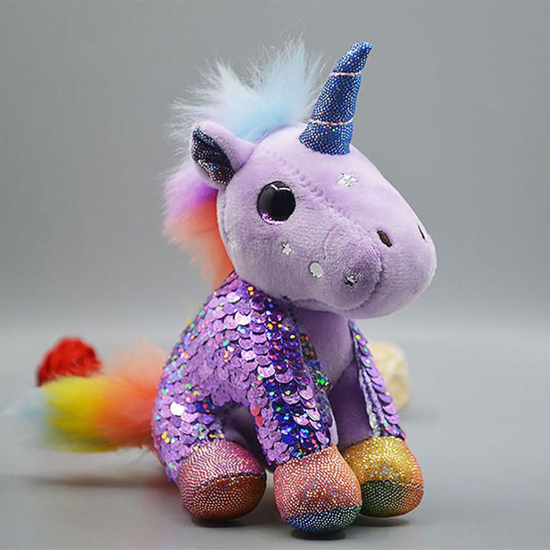 

1Pcs Fun Pretty Rainbow Pony Plush Doll Pendant Creative Cute Sequins Unicorn Keychain Bag Decoration Pendant Kids Birthday Present