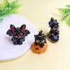Halloween Mini Resin Figurines for Crafts 100Pcs Lovely Pumpkin Cat Bat Miniature Statue Ornaments for Fairy Garden Accessories