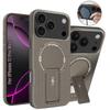 Armor Carbon Fiber Pattern Magnetic Charging Case for IPhone 17 Air 16 15 14 Plus 13 12 11 Pro Max Fold Stands Protection Cover