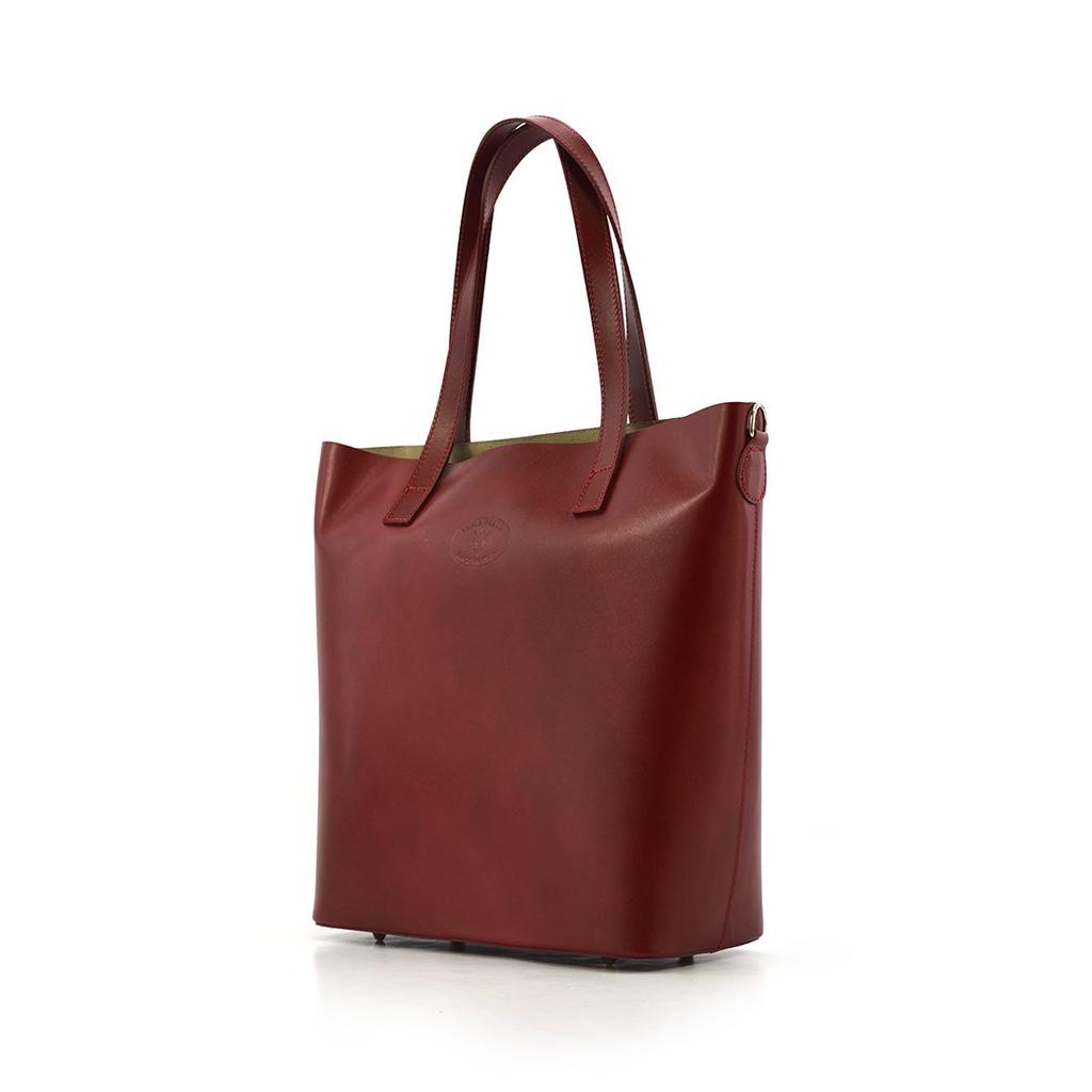 Grote ruime leren schoudertas Shopperbag