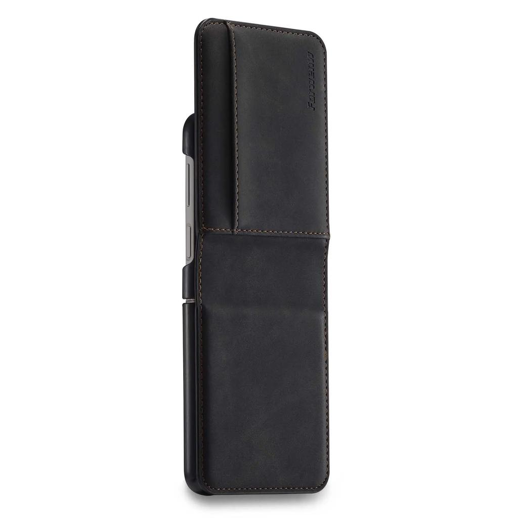 Flip Leather Cover for Samsung Galaxy Z Flip 6 5 4 3Flip6  Flip5 Flip4 Flip3 Cards Solt Holder Wallet Magnetic Phone Case