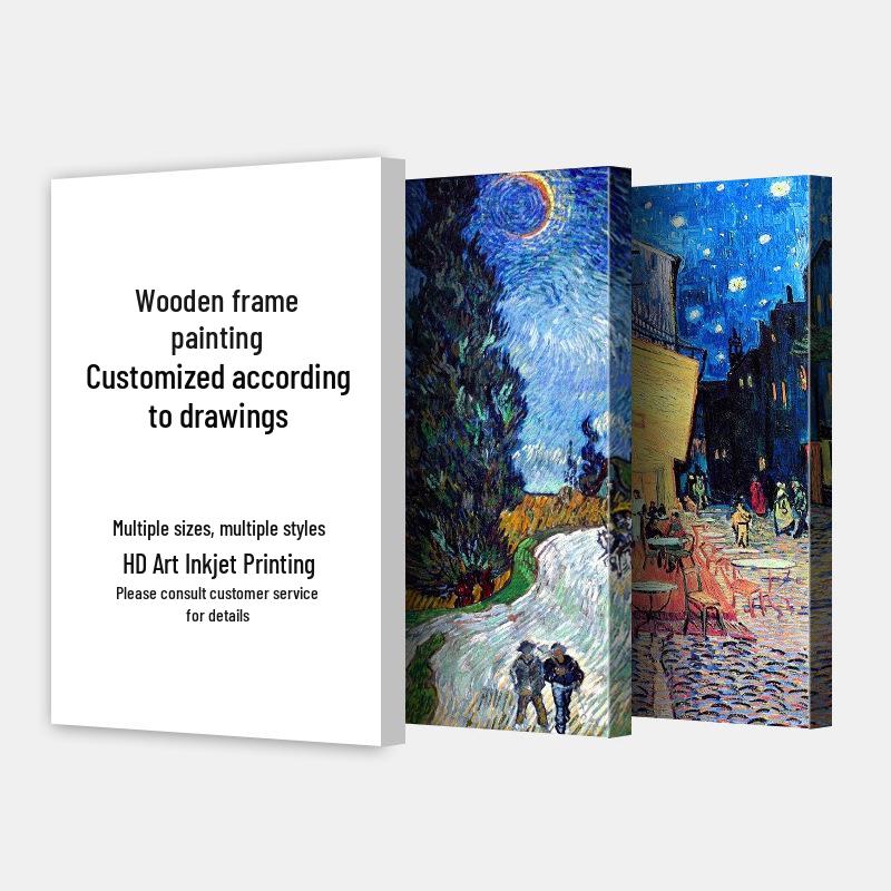 Abstrakte Landschaft Berge & Wasser: Set von 3 gerahmten Leinwandbildern, Massivholz-Innenrahmen, Wanddekoration für Sofahintergrund.