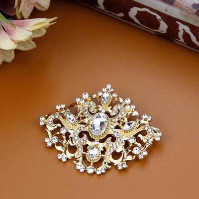 Crystal Flower Women's Brooch Gold Color Wedding Jewelry for Bride Bijoux
