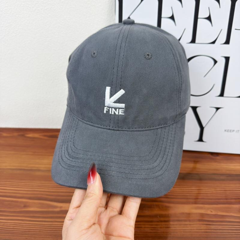 Baseball Cap Women's Streetwear Korean Style Letter Soft Top Fashion Curved Brim Hat Couple's Versatile Face-slimming Cap