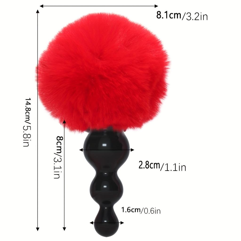 Cute Rabbit Tail Anal Butt Plug - Sexy Curl with Soft Detachable Silicone Butt Support for Adults Ideal for Couples