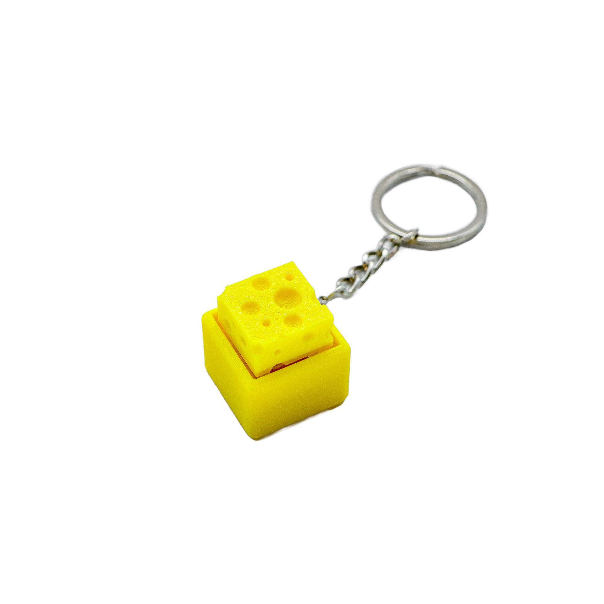 

Funny Cheese Key Chain Keyboard Stress Relief Fidget Button Cheese Keycap Fidget Clicker Keychain Keyboard Keychain Finger Toys