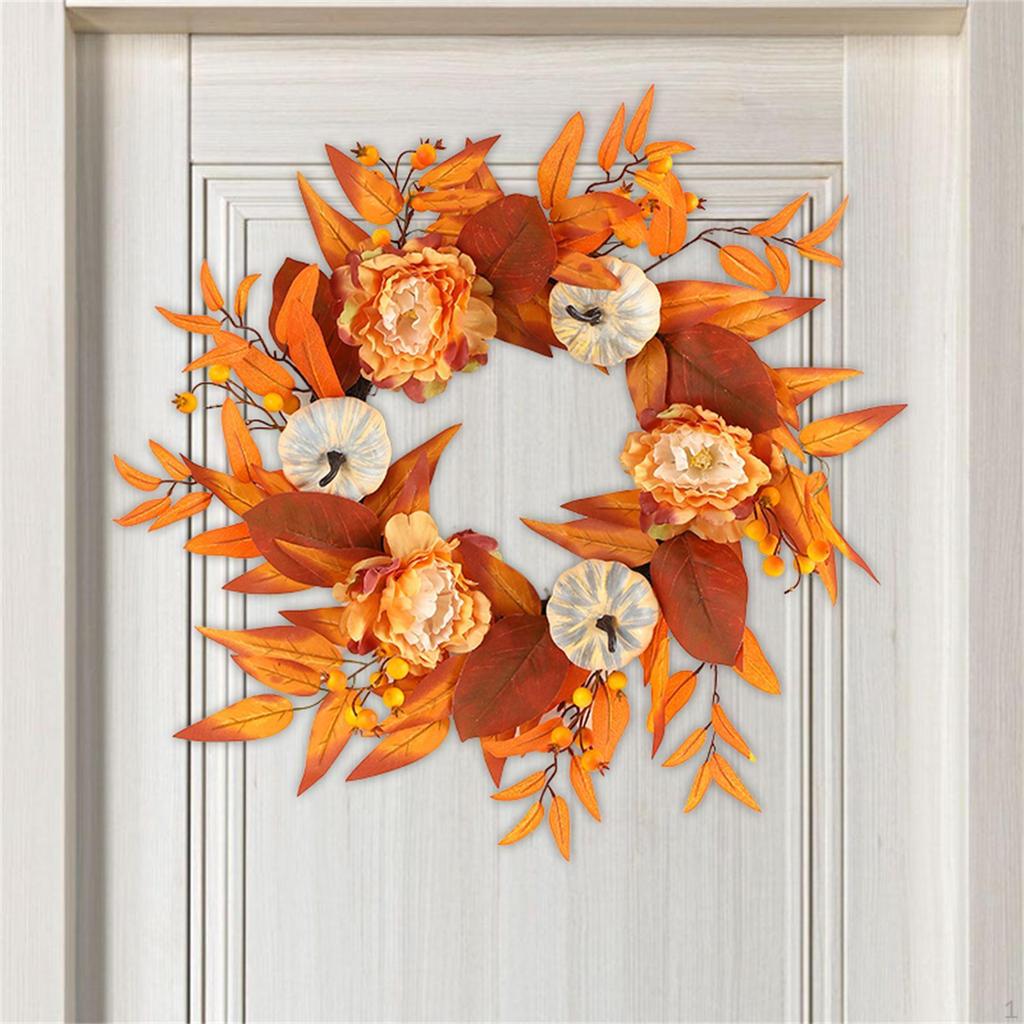 Artificial Fall Wreath Garland Autumn Door Decoration for Indoor Outdoor Wedding