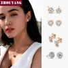 ZHOUYANG Steckerohrringe Für Damen 27 Stil Klassischer Zirkonia Hochzeit Roségold Farbe & Silber Farbe Modeschmuck E035