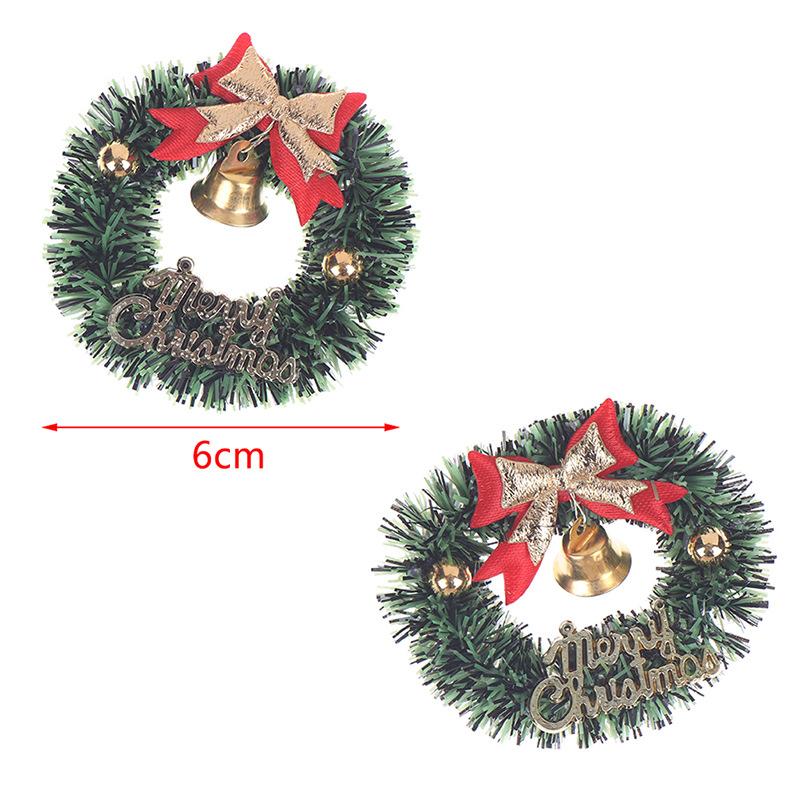 1Pc  6CM Dollhouse Miniature Mini Christmas Garland Wreath Model Dollhouse Decor Accessories