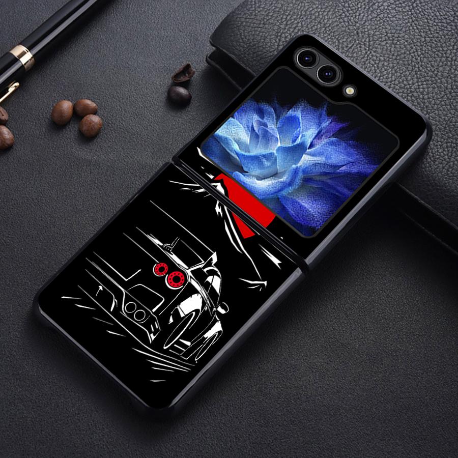 Back Phone Cover Funda Case for Samsung Galaxy Flip4 Flip5 Flip3 Flip6 Flip7 FE Z Flip 7 6 5 4 3 Japanese Drift Car Galaxy Z Flip7 FE