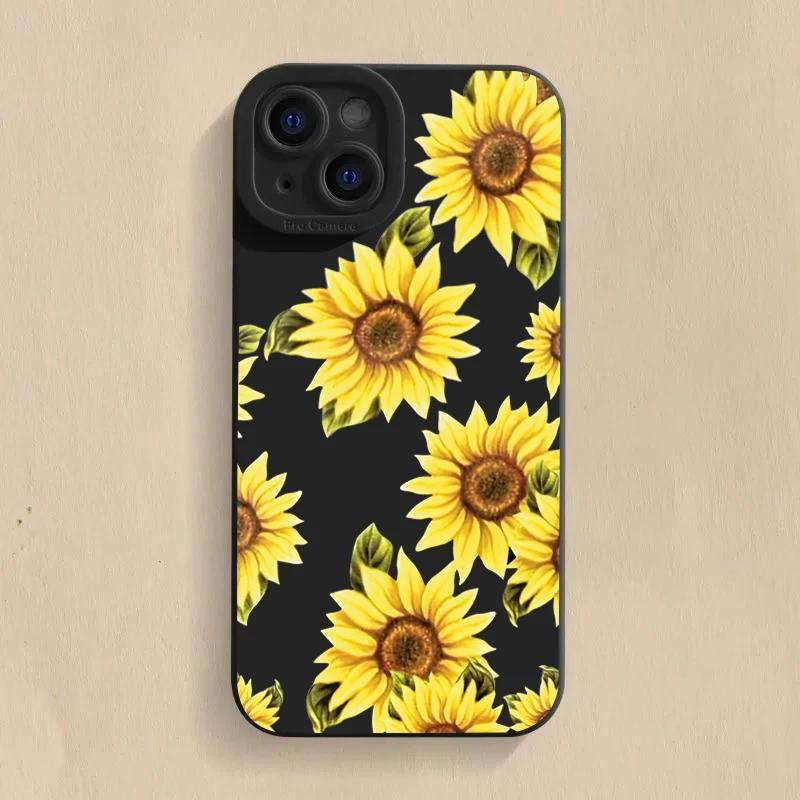 Cute Sunflower Silicone Phone Case For  Redmi 12 4G 13C Redmi Note 13 12 11 Pro Plus 13 12S 11S 11 10S 10 Shockproof Cover