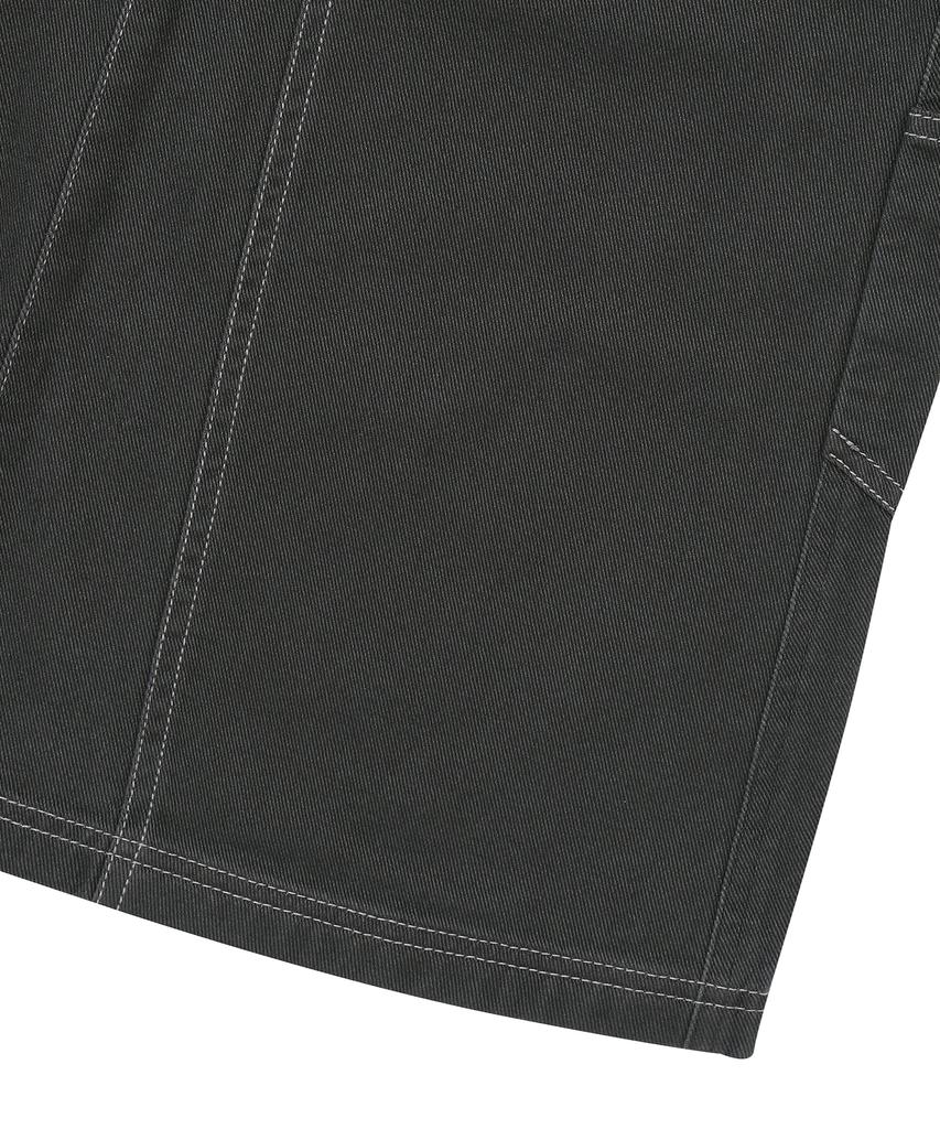 Syupeodeulai W Long Carpenter Skirt Charcoal