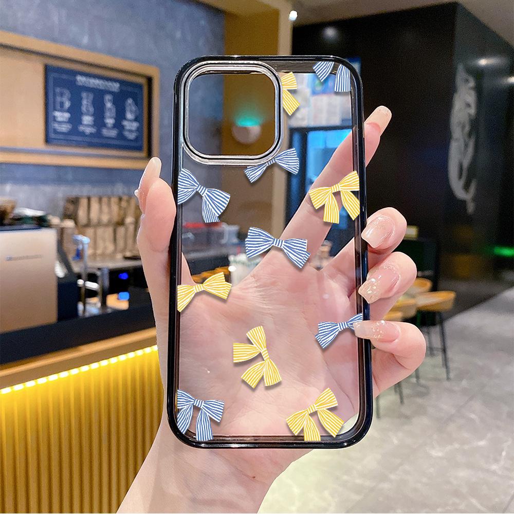 Sweet Bow Iphone16/17pm Literary Mobile Phone Case Apple 15 Transparent Acrylic Magsafe Magnetic Suction
