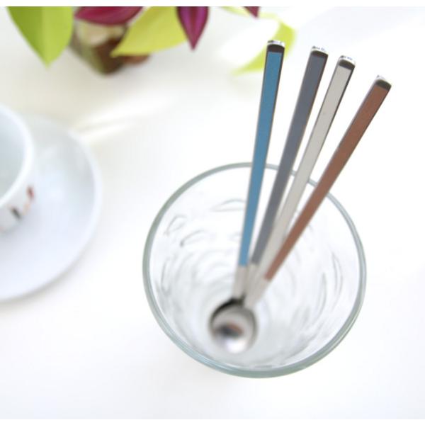 French Blanc ceramic color long spoons (2 types, 1 set), Cream, Mocha, Korean popular tableware