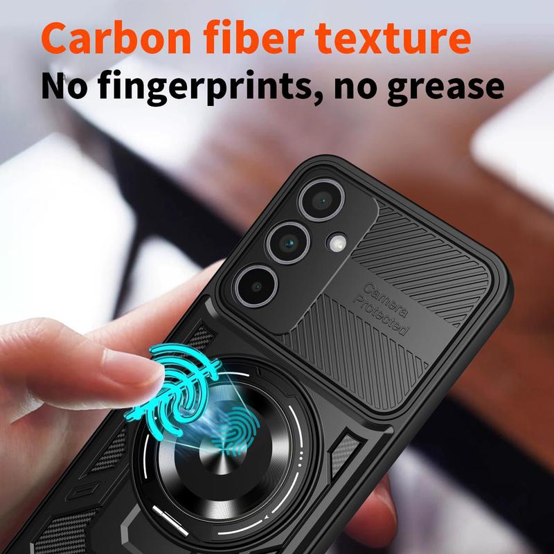 Slide Camera Armor Protection Case For Samsung A56 A36 A26 A16 A55 A35 A25 A15 A17 360° Rotating Magnetic Ring Stand Phone Cover