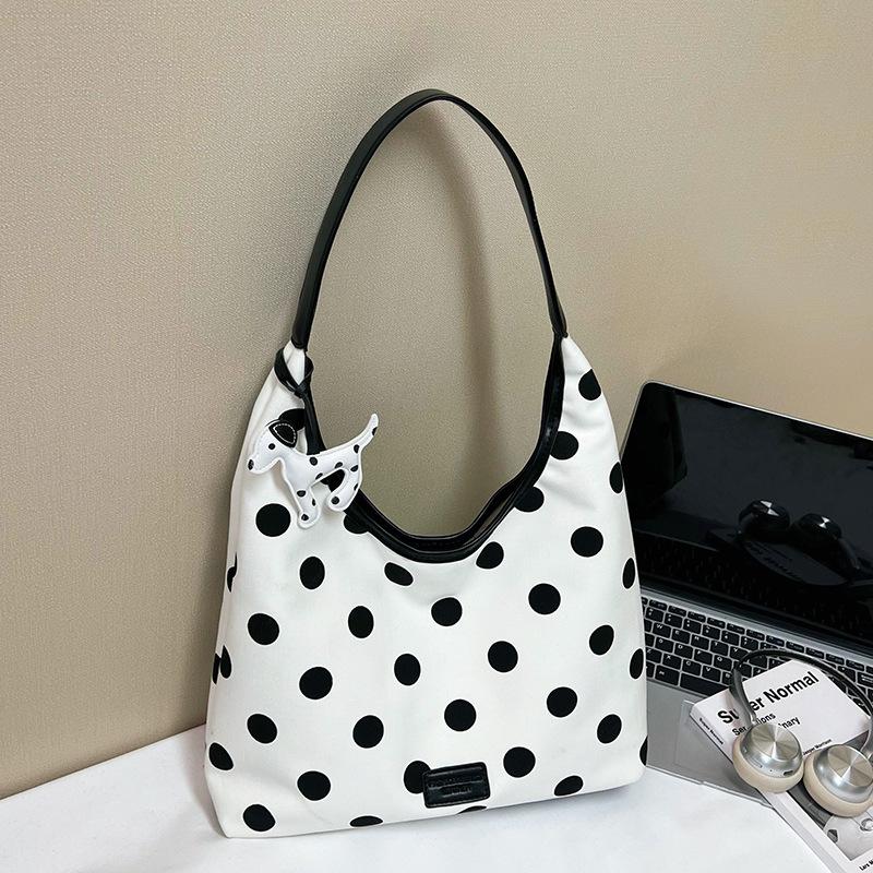New Large-Capacity Underarm Polka Dot Tote Bag Women'S High-End Light Luxury Niche Commuter Shoulder Bucket Bag