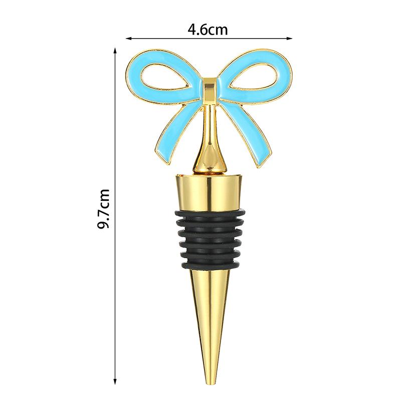 New Bowknot Wine Stopper Silicone Zinc Alloy Reusable Leakproof Bottle Plug Decorative Wine Saver For Home Bar Wedding Party