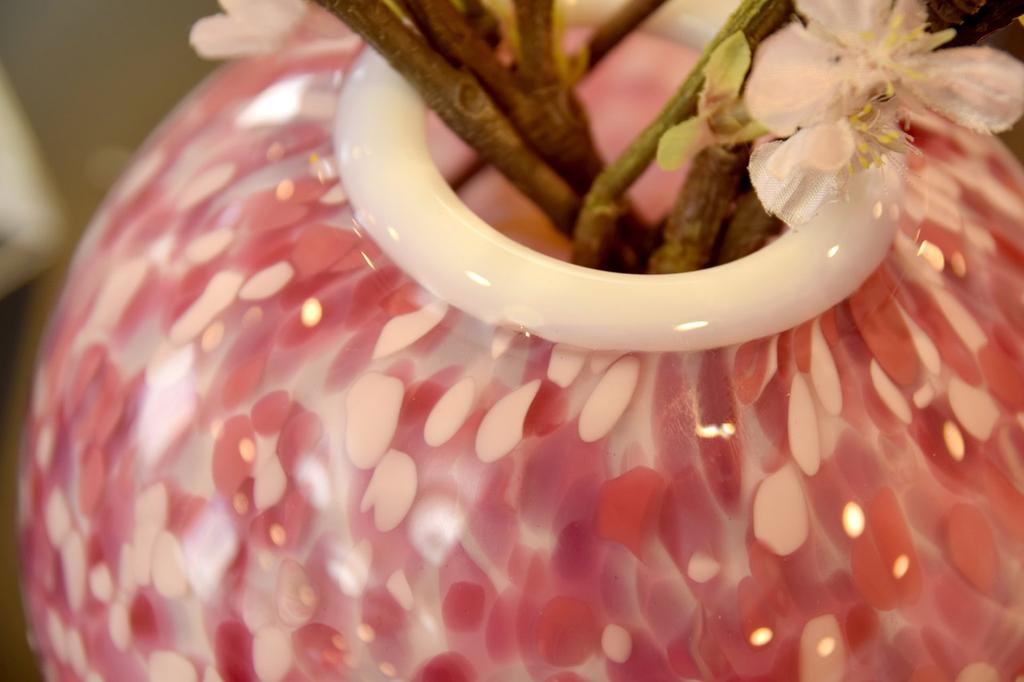 ADERIA Tsugaru Vidro Hirosaki Sakuramaru Vase Flower Light Made In Japan Flower Base Vase Stylish Glass Single Flower Vase Container Flower Dried