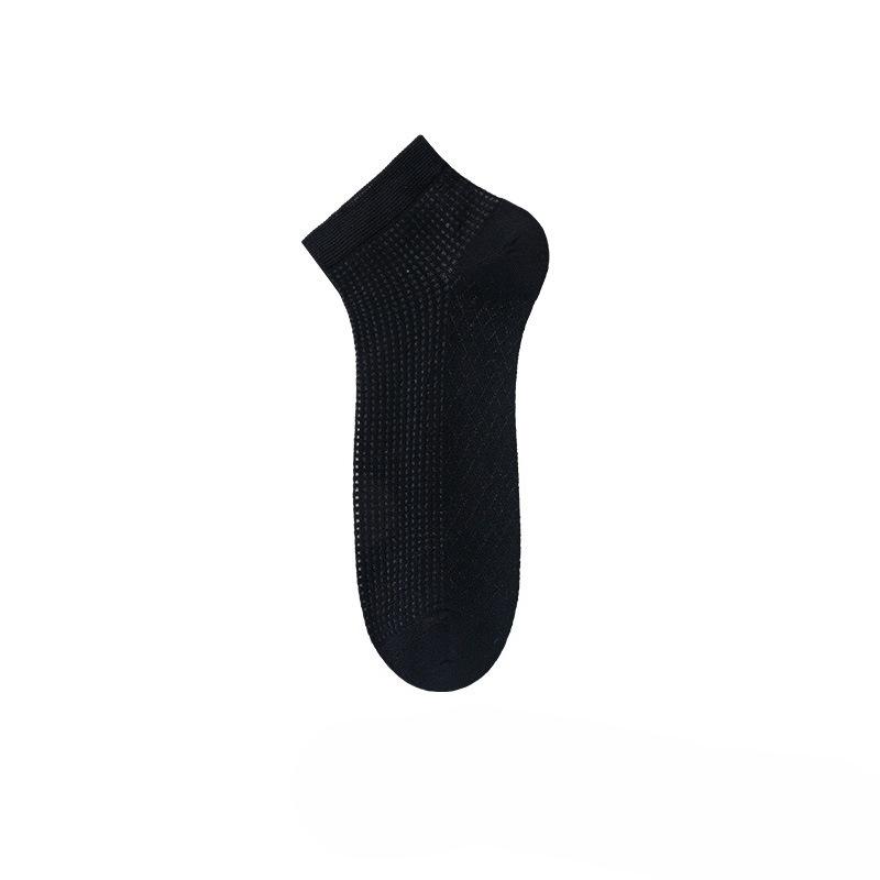 Calzini di Seta da Uomo - Calzini Corti Senza Cuciture, Traspiranti, Assorbi Sudore, Resistenti agli Odori, Design a Rete, Tacco Basso, Apertura Bassa.