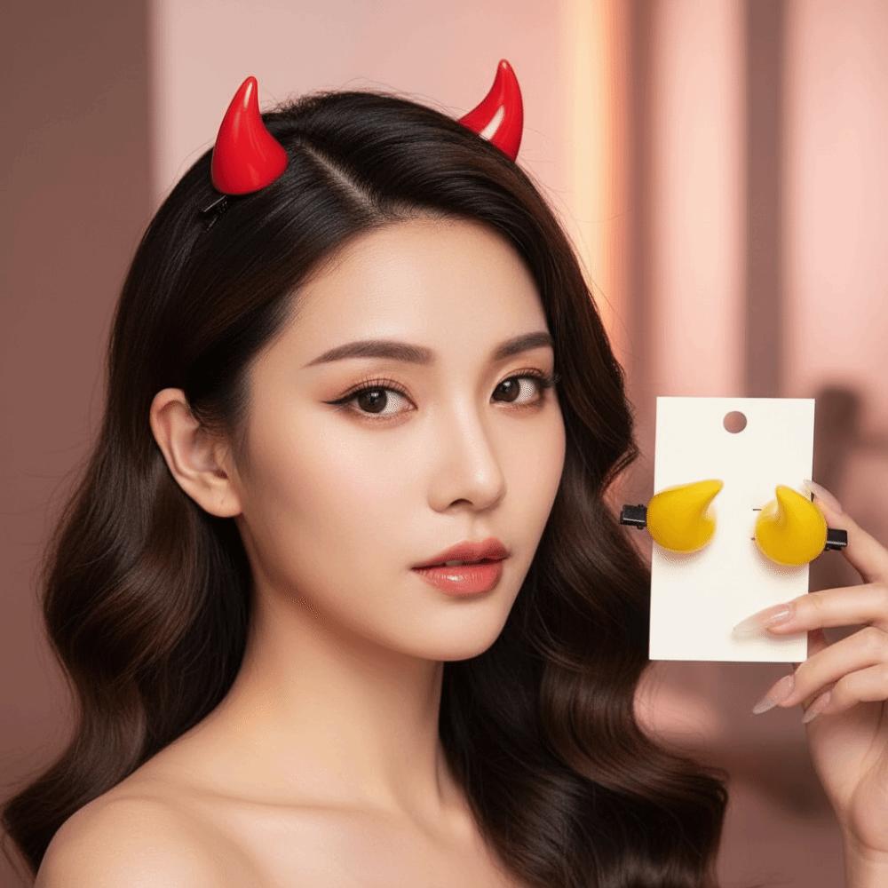 Resin Devil Horn Hairpins Miniature Ox Horn Hair Clips Demon Horn Barrettes  Anime Expo