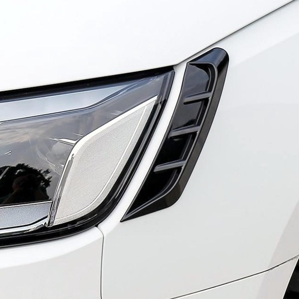 2pcs Carbon Fiber Car Headlight Eyebrow Decals Adhesive Side Wind Blade Stickers Fender Tail Light Wrap Automotive Body Trim