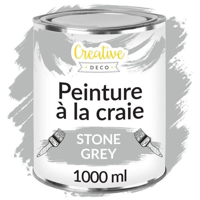 Peinture - Creative Deco - Grise Craie - 1L - Mat - Lavable - Effet Vintage Et Antique